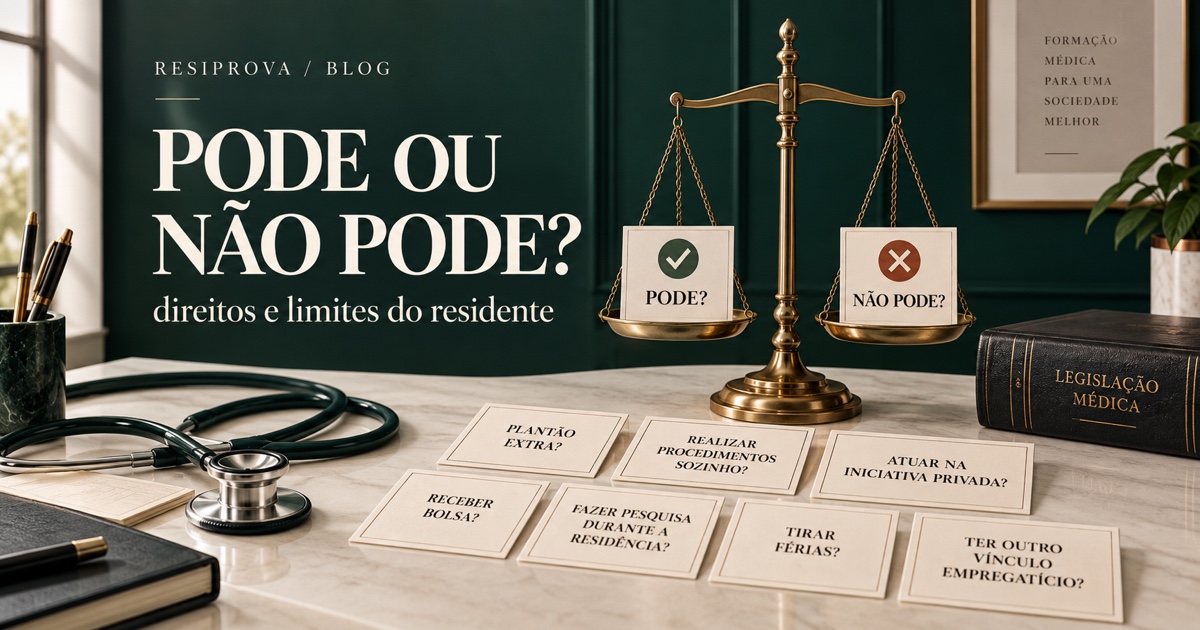 Balança com direitos e limites de atuação do médico residente