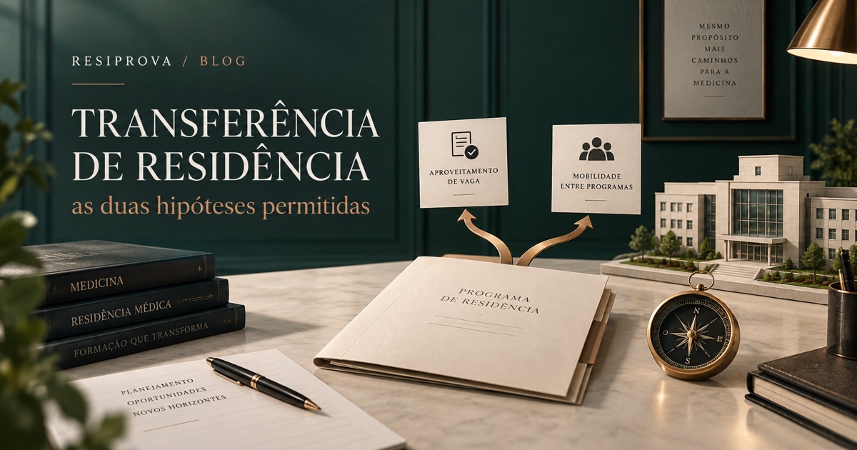 Duas rotas permitidas para transferência de residência médica