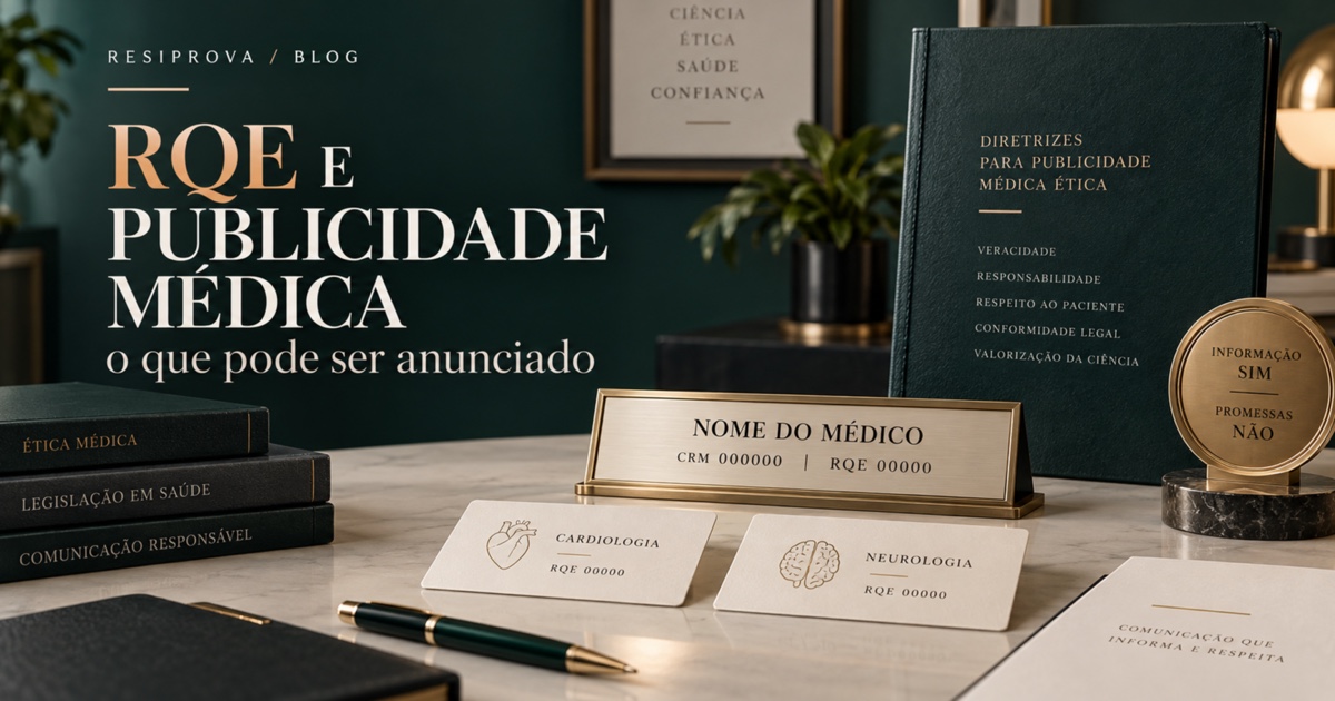 Identificação profissional com RQE e diretrizes de publicidade médica ética