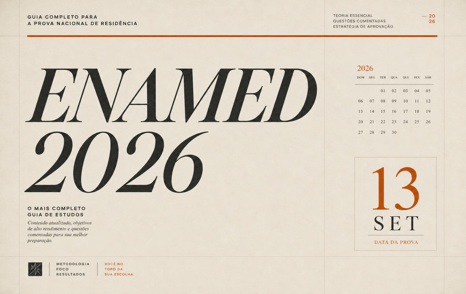 Capa editorial ENAMED 2026 com destaque para a data 13 de setembro