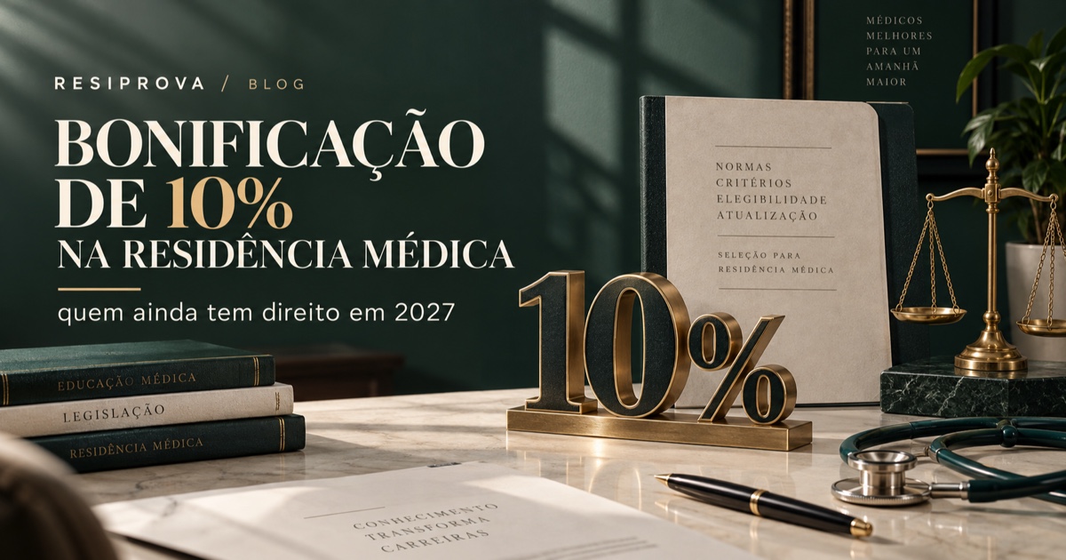 Bonificação de 10% na residência médica representada com normas e critérios de elegibilidade