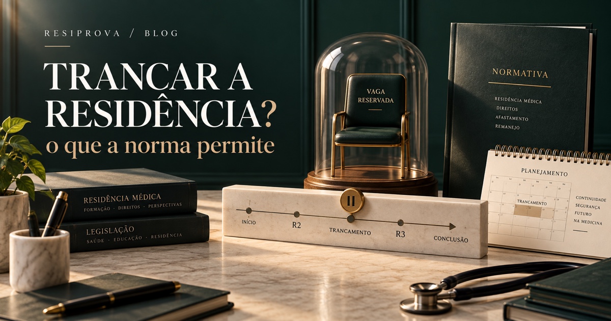 Linha do tempo e vaga reservada representando o trancamento da residência médica