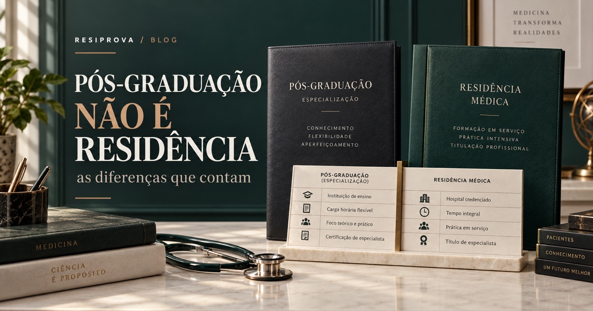 Comparação editorial entre pós-graduação e residência médica